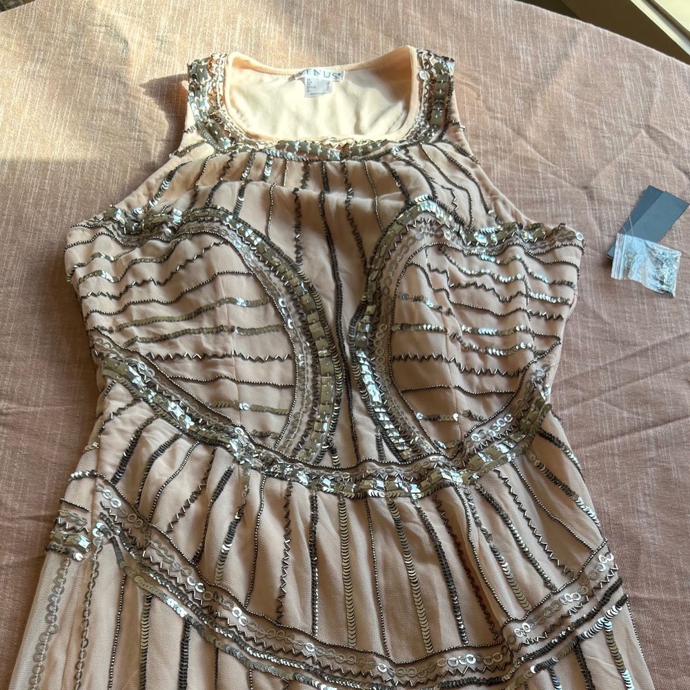 Peachy pink sequins dress